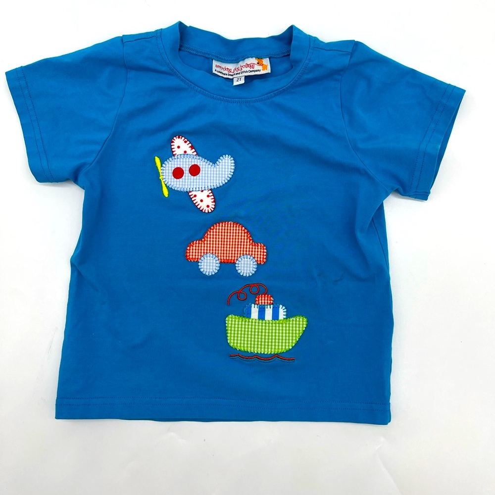 Smocking Dog Boutique Adorable Plane, Boat & Car Shirt
